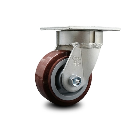 Service Caster 4 Inch Kingpinless Poly on Polyolefin Wheel Swivel Top Plate Caster SCC SCC-KP30S420-PPUR